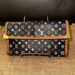 Louis Vuitton Multicolor Monogram Porte International Wallet Authentic EUC